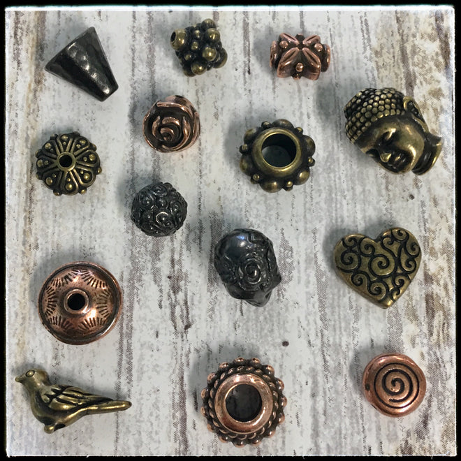 Metal Beads &amp; Caps - Copper, Brass &amp; Black Finish