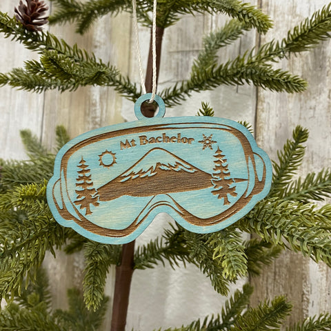 Mt Bachelor Oregon Ski Goggle - Christmas Tree Ornaments