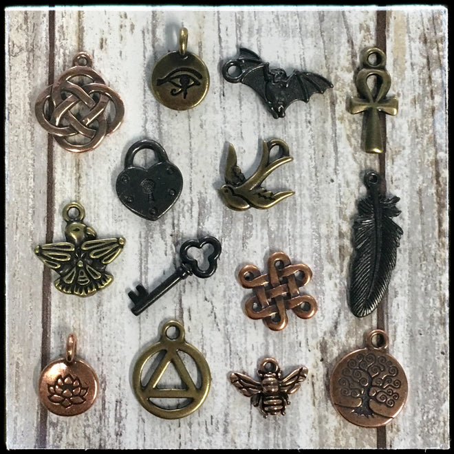 Metal Charms - Copper, Brass &amp; Black Finish