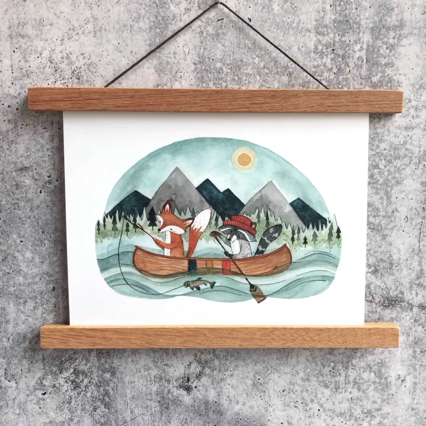 Canoe Adventure - 8x10 Art Print - Created by Little Pine Artistry Canyon & Cove