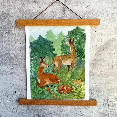 Hello Deer - 8x10 Art Print - Created by Little Pine Artistry Canyon & Cove