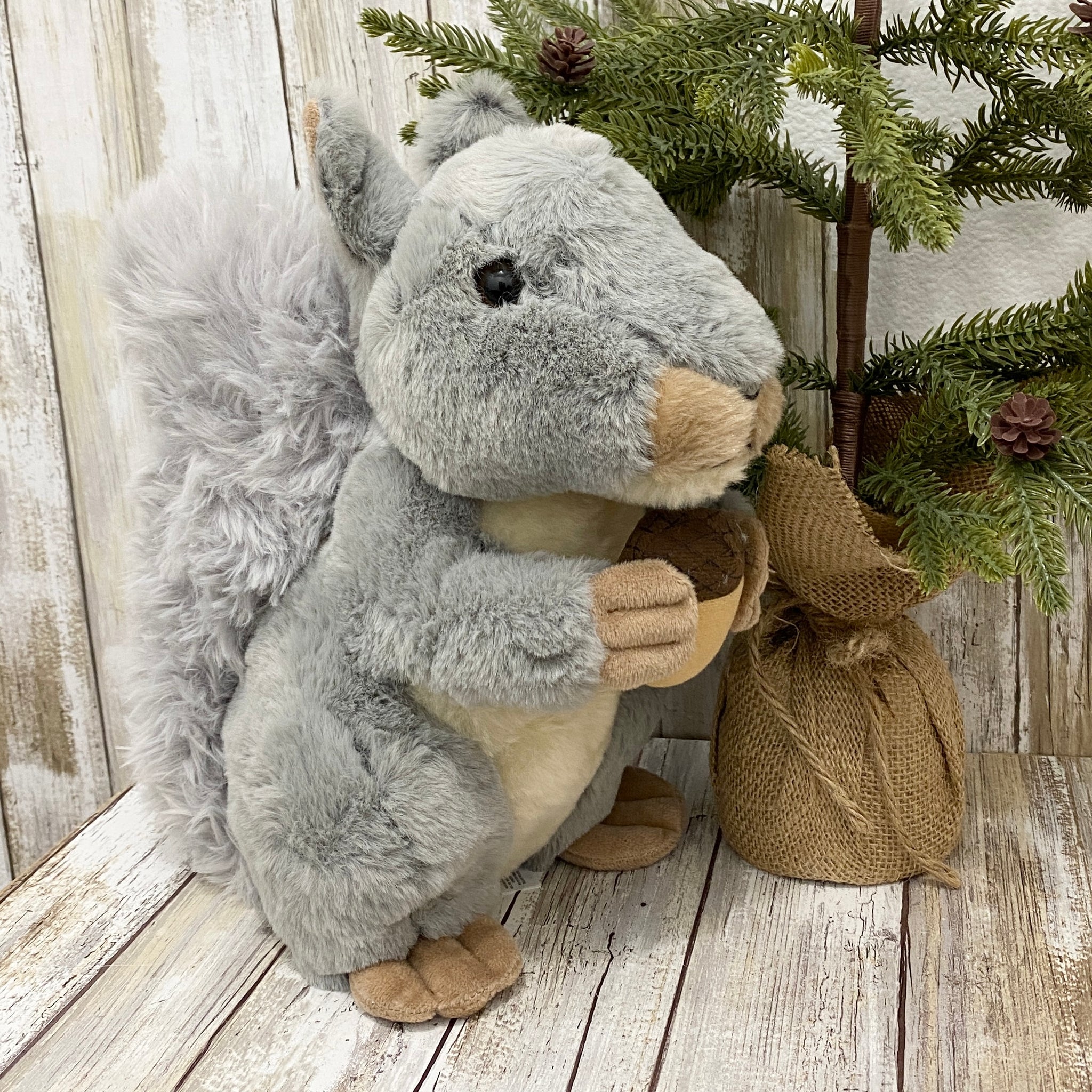 Wild Onez Squirrel - 12 inch Plushy Stuffed Animal - Recycled Materials - The Petting Zoo