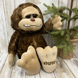 Boy Bigfoot Sasquatch - 12 inch Plushy Stuffed Animal - Recycled Materials - The Petting Zoo