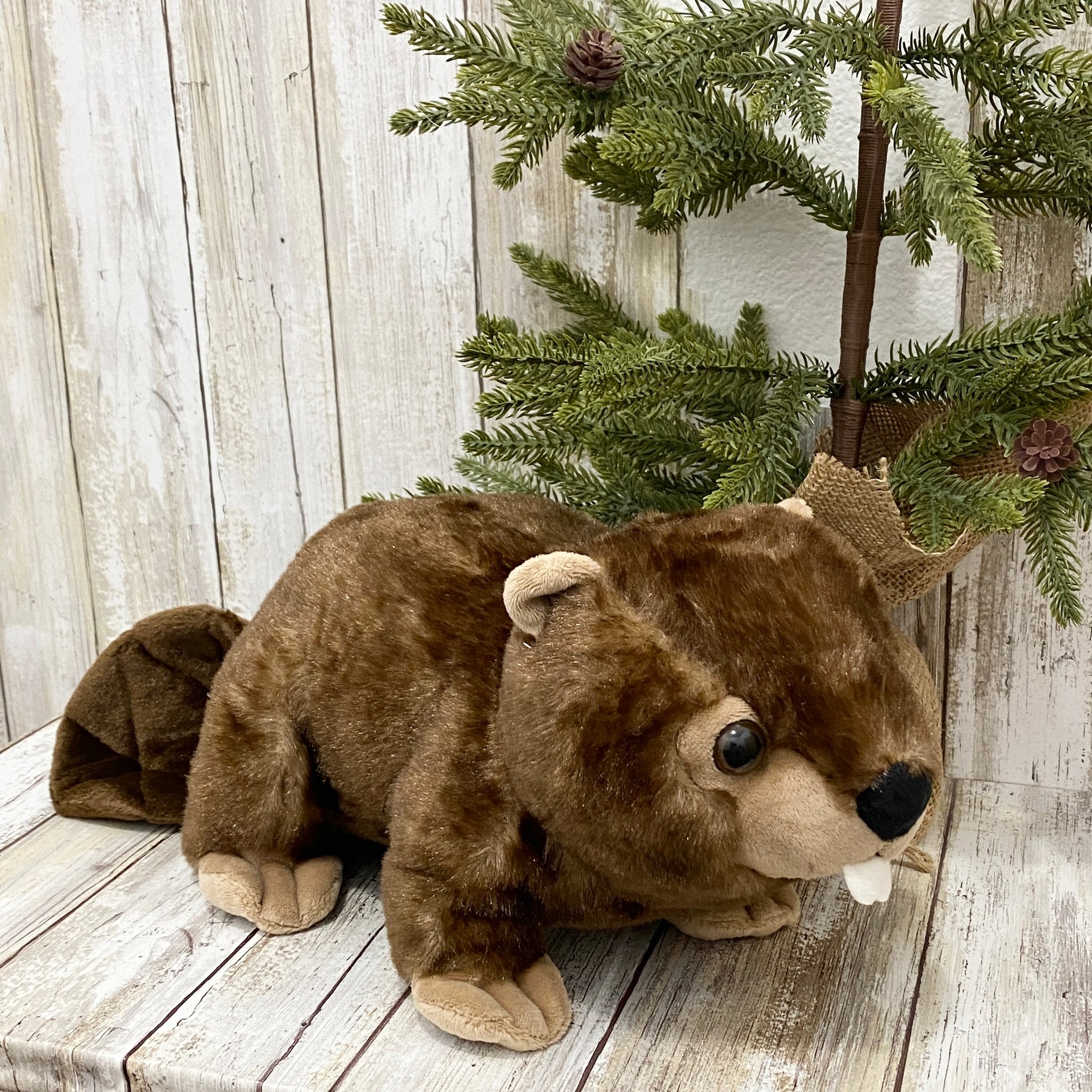 Wild Onez Beaver - 12 inch Plushy Stuffed Animal - Recycled Materials - The Petting Zoo