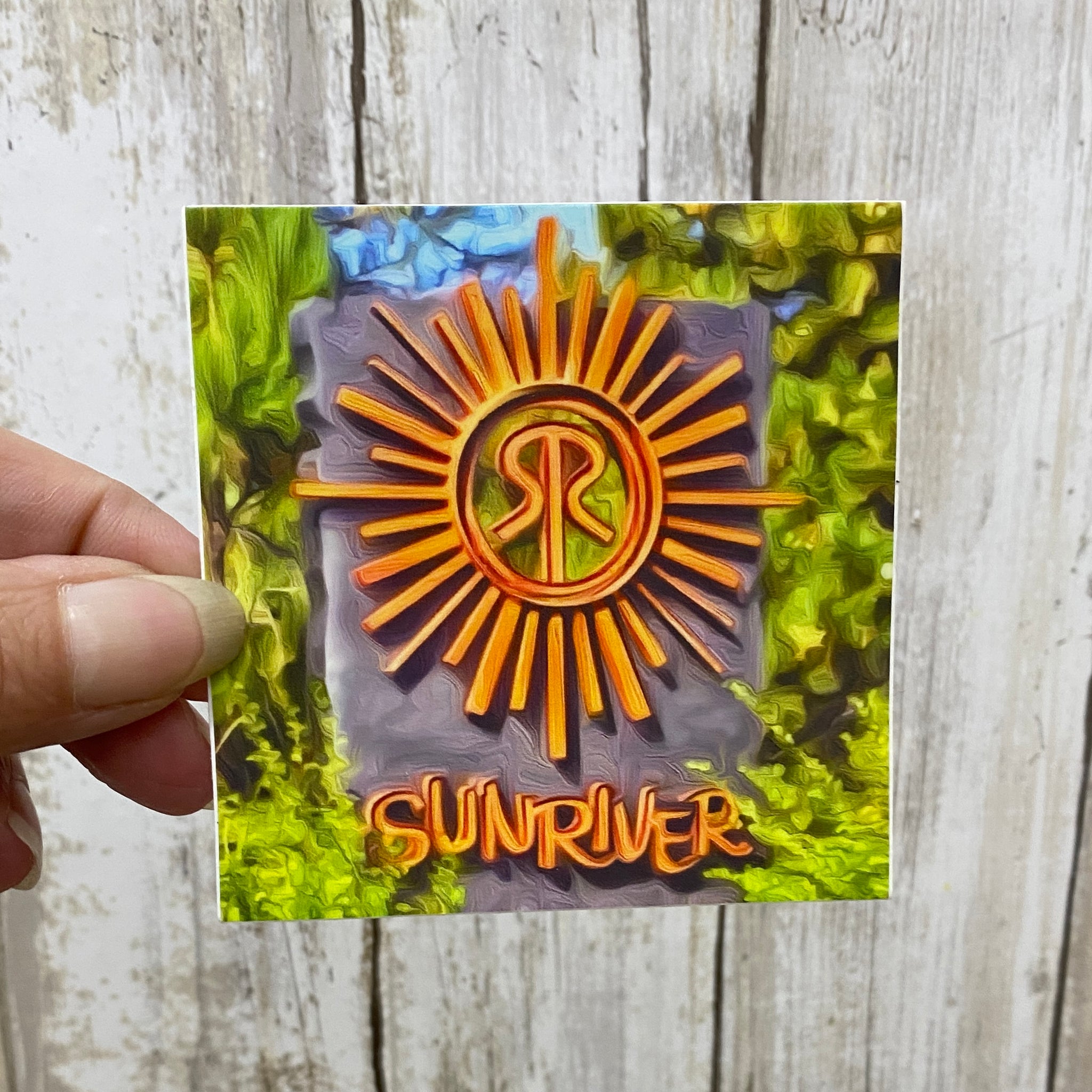 Sunriver Round-About Waterfall Logo Vinyl Sticker - Created by Vivian Houser