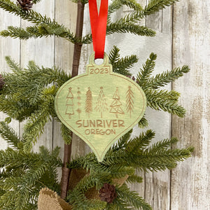 Sunriver Oregon 2023 Cute Pine Trees - Christmas Tree Ornaments