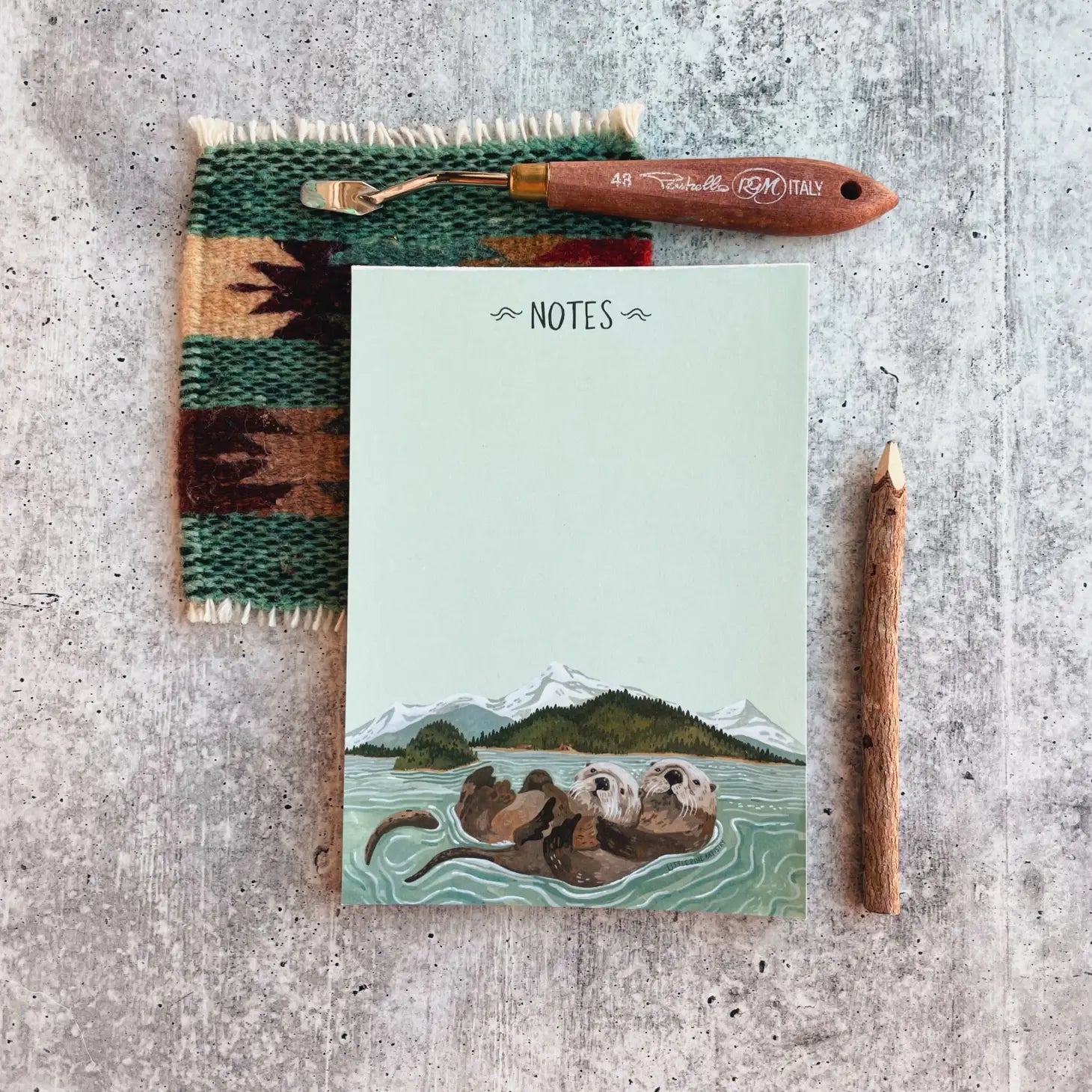 Island Otter Notepad - 5x7 50 Pages - Created by Little Pine Artistry Canyon & Cove