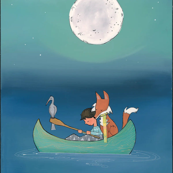 Night Canoe - 9x12 Inch Fine Art Print - Created by Megan Marie Myers #13