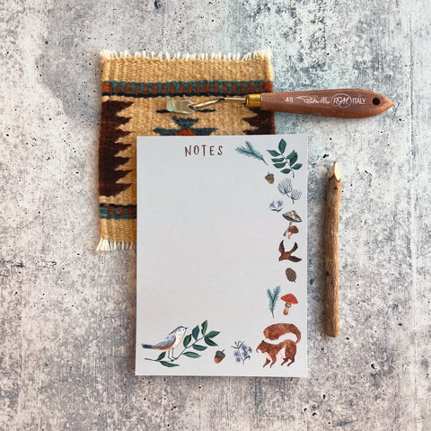 Pine Squirrel Notepad - 5x7 50 Pages - Created by Little Pine Artistry Canyon & Cove