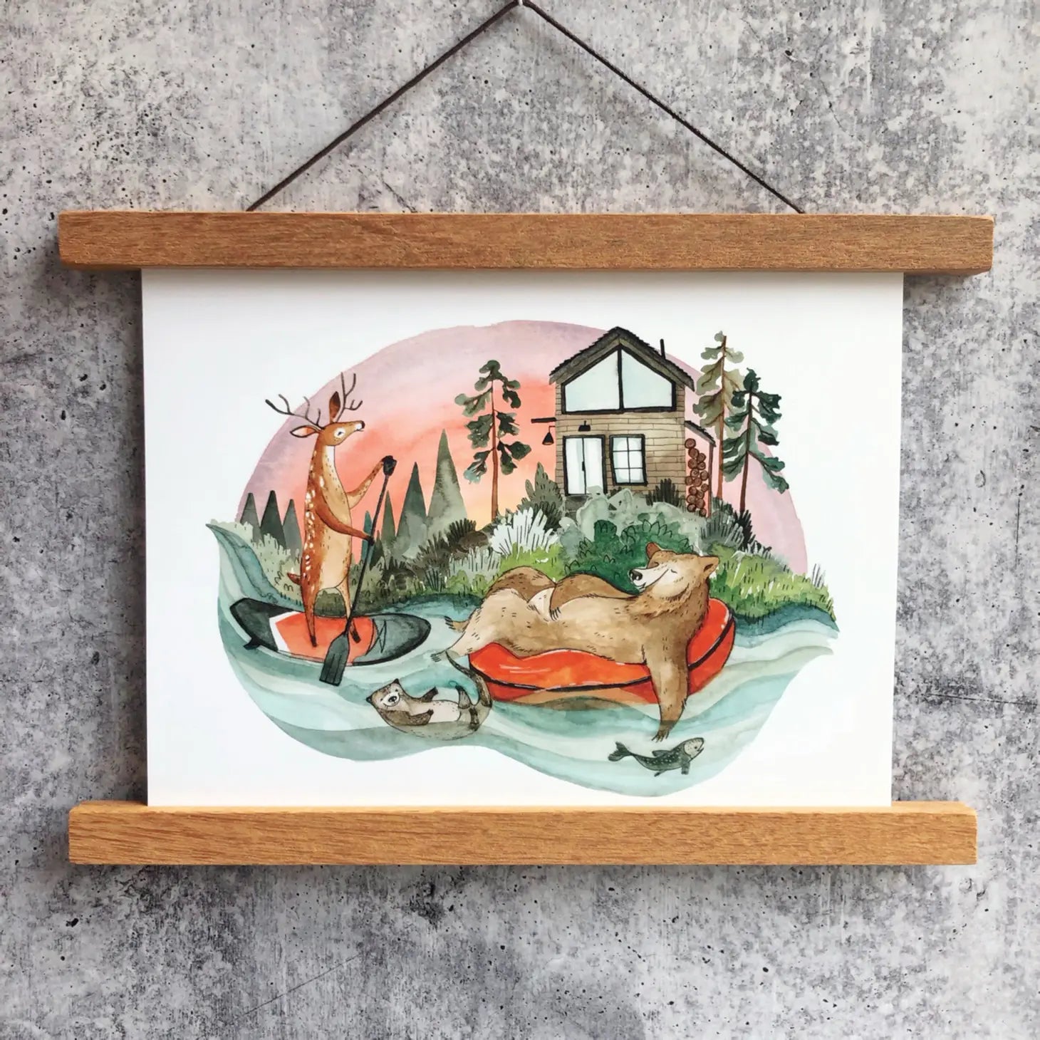 River Float - 8x10 Art Print - Created by Little Pine Artistry Canyon & Cove