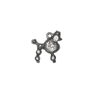 French Poodle Charms - Qty 5 - Lead Free Pewter Silver - American Made