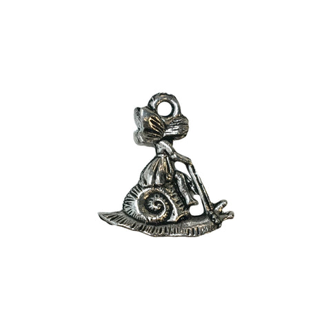 Fairy Snail Charms - Qty of 5 Charms - Lead Free Pewter Silver - American Made
