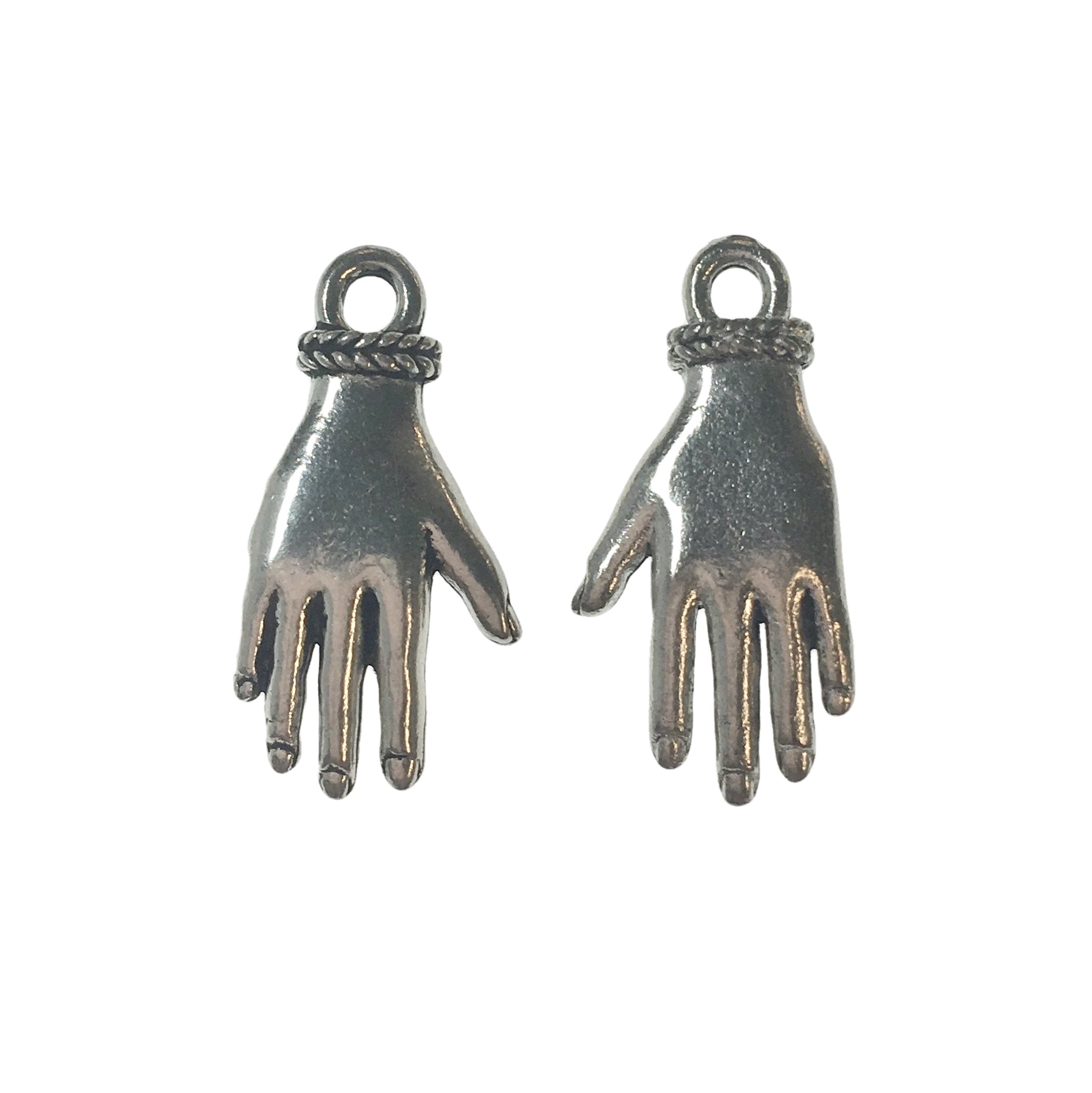 Large Left & Right Hand Charms - Qty 2 Pairs - Lead Free Pewter Silver –  Houser House Creations