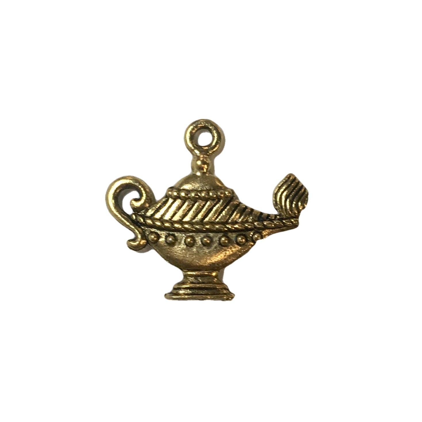 Genie's Magic Lamp Charms - Qty of 5 Charms - 24kt Gold Plated Lead Free Pewter - American Made