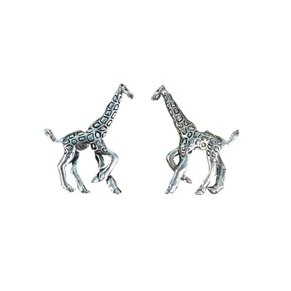 Giraffe Beads - Qty 5 - Lead Free Pewter Silver - American Made