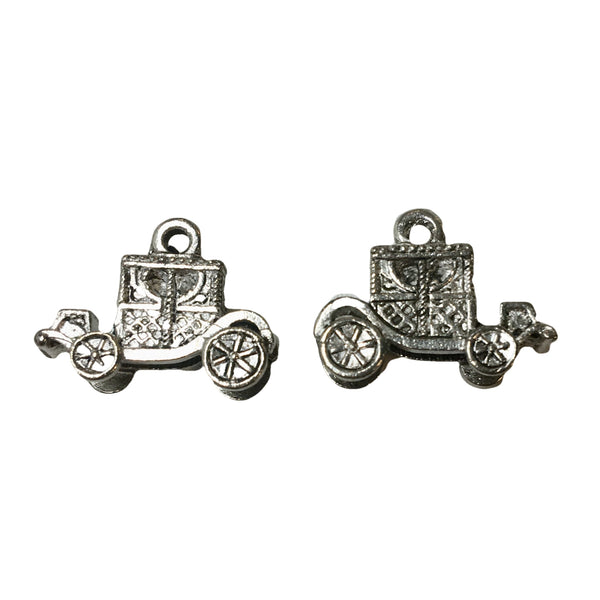 Carriage Charms - Qty of 5 Charms - Lead Free Pewter Silver - American Made