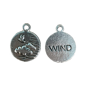Wind Element Charms - Qty of 5 Charms - Lead Free Pewter Silver - American Made