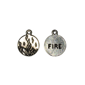 Fire Element Charms - Qty of 5 Charms - Lead Free Pewter Silver - American Made