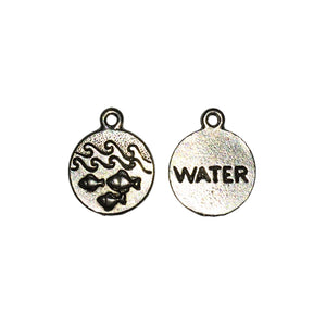 Water Element Charms - Qty of 5 Charms - Lead Free Pewter Silver - American Made