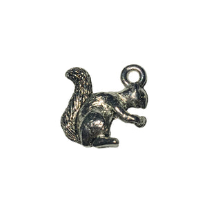 Squirrel Charms - Qty 5 - Lead Free Pewter Silver - American Made