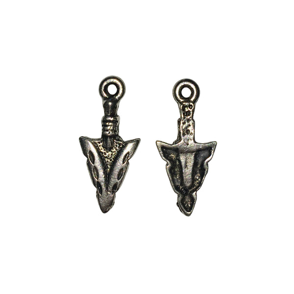 Small Arrow Head Charms - Qty 5 - Lead Free Pewter Silver - American Made