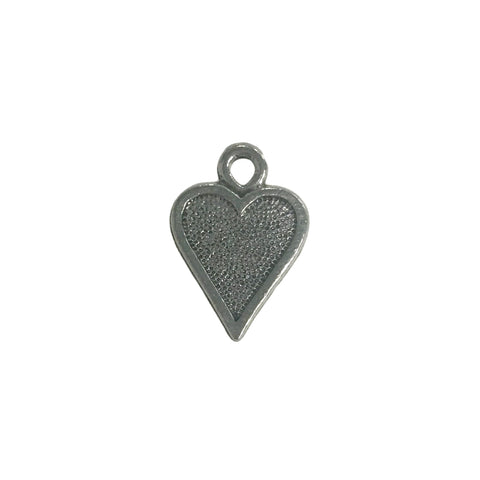 Heart Charms - Qty 5 Charms - Lead Free Pewter Silver - American Made