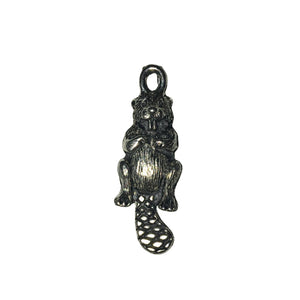 Beaver Charms - Qty 5 - Lead Free Pewter Silver - American Made
