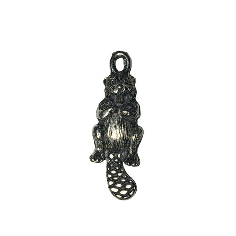 Beaver Charms - Qty 5 - Lead Free Pewter Silver - American Made