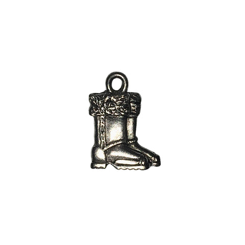 Snow Boots Charms - Qty 5 - Lead Free Pewter Silver - American Made