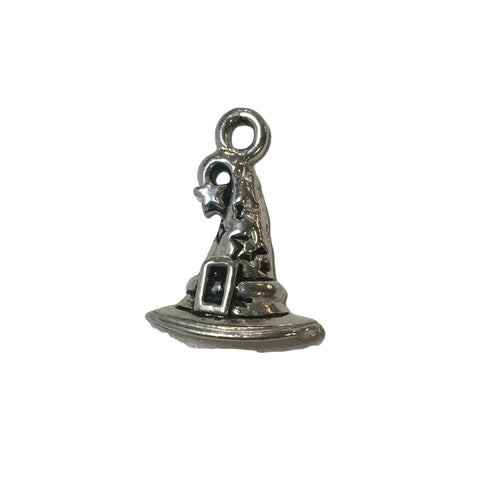 Witch Hat Charms - Qty of 5 Charms - Lead Free Pewter Silver - American Made DC