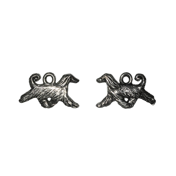 Afghan Hound Charms - Qty 5 - Lead Free Pewter Silver - American Made