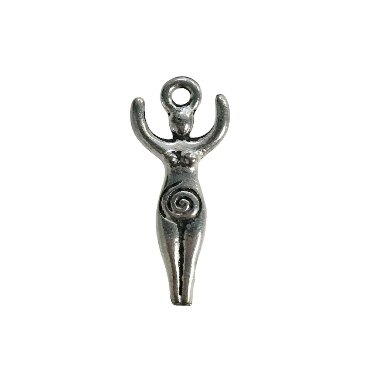 Small Fertility Goddess Charms - Qty of 5 Charms - Lead Free Pewter Silver - American Made