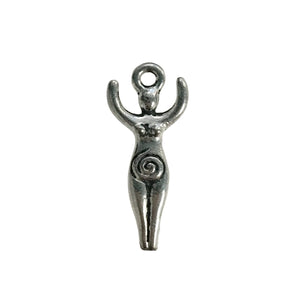 Small Fertility Goddess Charms - Qty of 5 Charms - Lead Free Pewter Silver - American Made