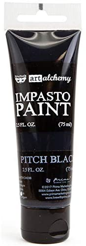 Pitch Black Impasto Heavy Body Acrylic Paint - 2.5 fluid oz - Finnabair Art Alchemy