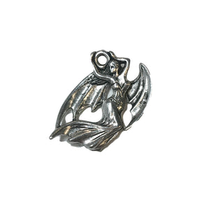 Dragon Woman Charms - Qty 5 - Lead Free Pewter Silver - American Made