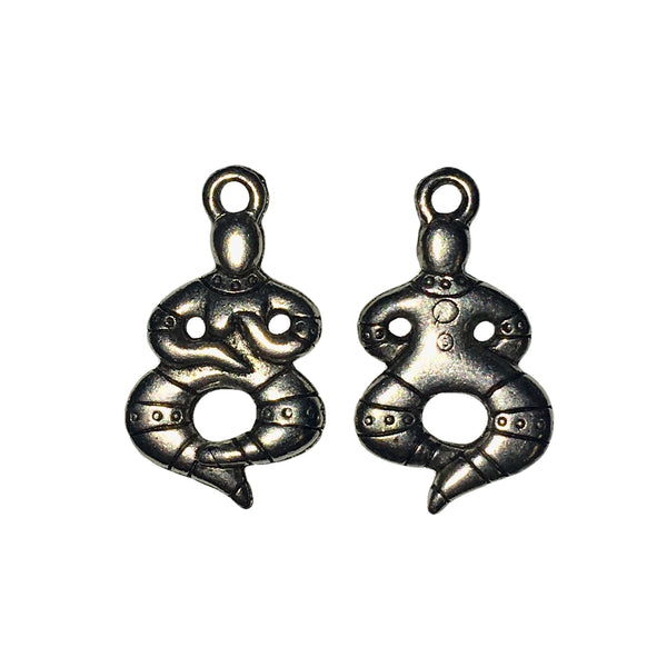 Snake Goddess Charms - Qty of 5 Charms - Lead Free Pewter Silver - American Made