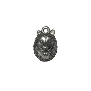Wolf Head Charms - Qty 5 - Lead Free Pewter Silver - American Made