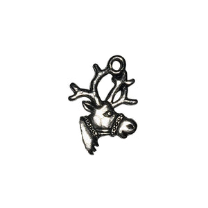 Reindeer Charms - Qty 5 - Lead Free Pewter Silver - American Made