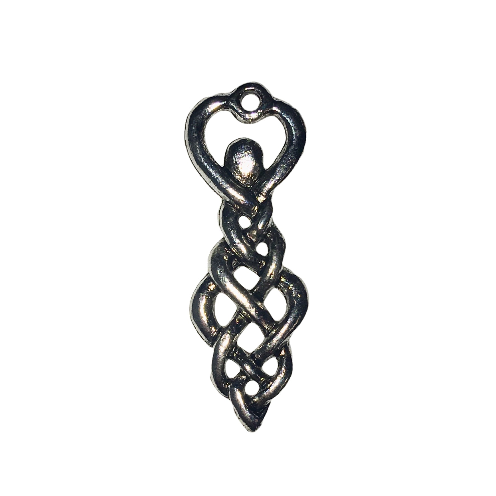 Twisting Goddess Celtic Knot Charms - Qty of 5 Charms - Lead Free Pewter Silver - American Made