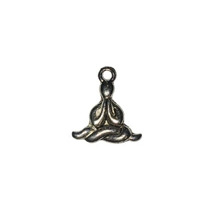 Entwined Person Meditating Charm - Qty 5 - Lead Free Pewter Silver - American Made