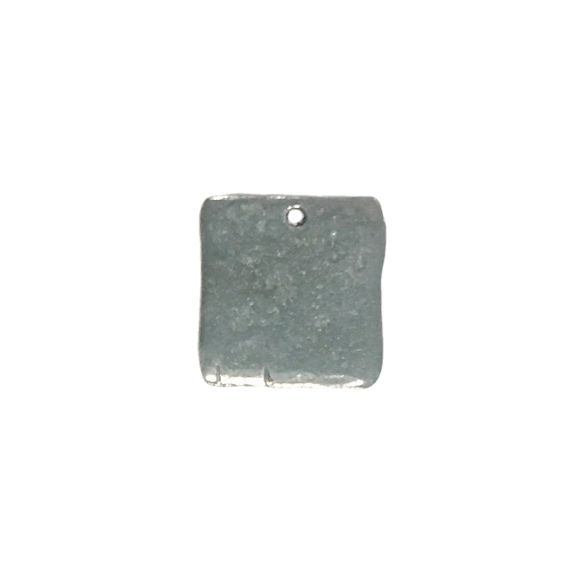 Hammered Square Tag Charms - Qty 5 - Lead Free Pewter Silver - American Made