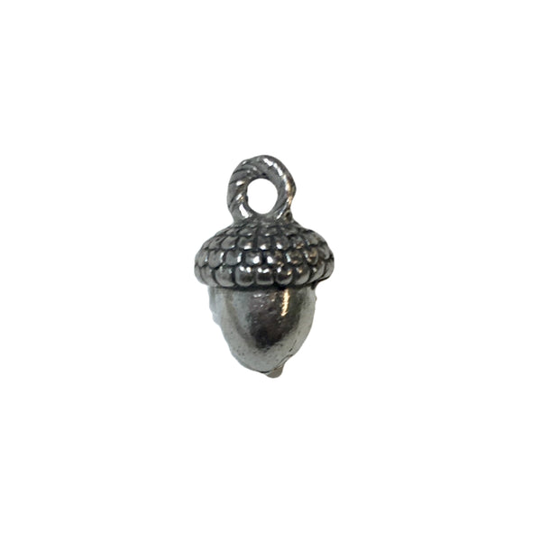 Acorn Charms - Qty 5 - Lead Free Pewter Silver - American Made