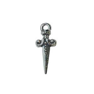 Small Dagger Charms - Qty of 5 Charms - Lead Free Pewter Silver - American Made