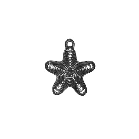 Mesmerizing Star Charms - Qty 5 - Lead Free Pewter Silver - American Made