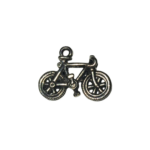 Bicycle Charms - Qty 5 - Lead Free Pewter Silver - American Made