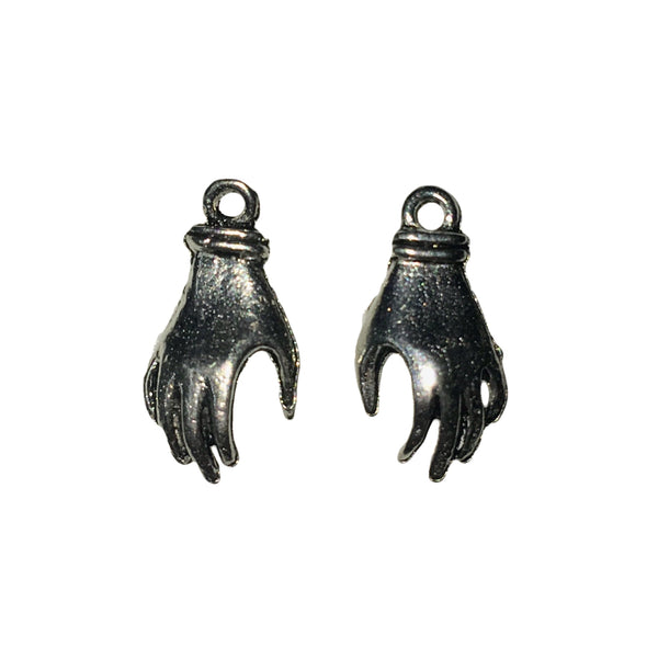 Small Left & Right Hand Charms - Qty 3 Pairs - Lead Free Pewter Silver - American Made