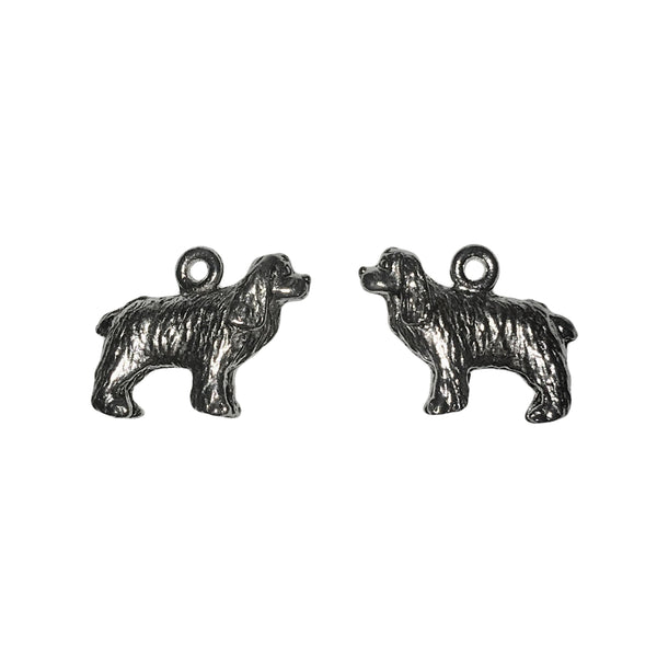 Cocker Spaniel Charms - Qty 5 - Lead Free Pewter Silver - American Made