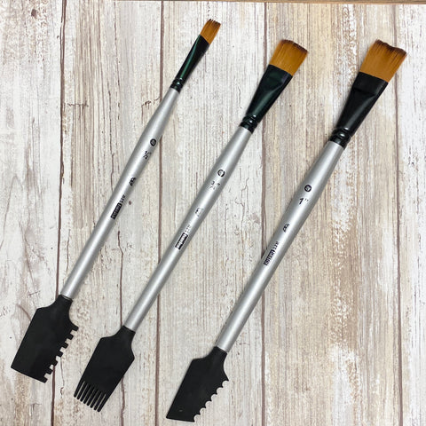 Texture Brushes Set 1 Three Brushes - Finnabair Art Basic