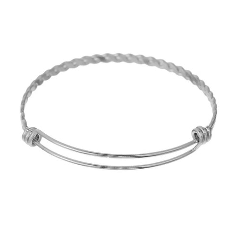 Stainless Steel Rope Style Adjustable Bangle