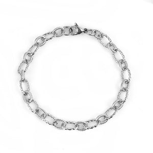 Stainless Steel Textured Cable 8 Inch Bracelet